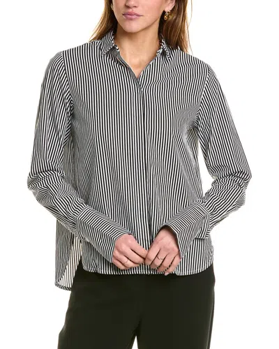 Theo The Label Larisa Striped Shirt In Gray