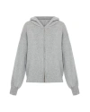 Theo The Label Nomia Ruched Zip Hoodie In Heather Grey