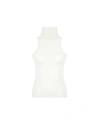 Theo The Label Nomia Sheer Knit Sleeveless Turtleneck In White