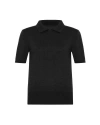 Theo The Label Nomia Short Sleeve Polo Tee In Black