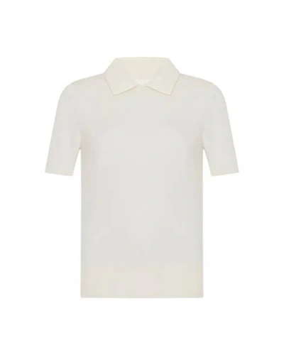 Theo The Label Nomia Short Sleeve Polo Tee In Ivory