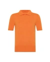 Theo The Label Nomia Short Sleeve Polo Tee In Mandarine