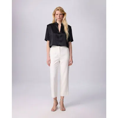Theo The Label Phaenna Shoulder Pleat Tee In Black