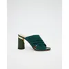 Theo The Label Phoebe Criss-cross Heel In Arctic Moss