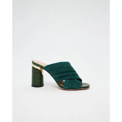 Theo The Label Phoebe Criss-cross Heel In Arctic Moss