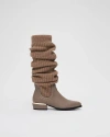 Theo The Label Women's Neutrals Phoebe Leg-warmer Boot - Sustained Grey In Sustained Grey