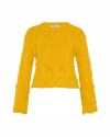 Theo The Label Rhodos Fisherman Cable Pullover In Yellow