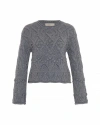 Theo The Label Rhodos Fisherman Cable Pullover In Gray