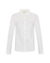 Theo The Label Theia Crushed Taffeta Shirt In Coconut Milk