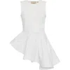 Theo The Label Women's White Theia Peplum Mix-media Top - Coconut Milk In Coconut Milk