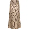 Theo The Label Theia Retro Burnout Maxi Skirt In Brown