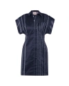 Theo The Label Theia Striped Taffeta Camp Dress In Blue