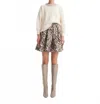 Theo The Label Tyche Pleated Skirt In Leopard In Neutral