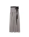 Theo The Label Women's Aglaia Tweed Print Chiffon Maxi Skirt - Black / White In Black