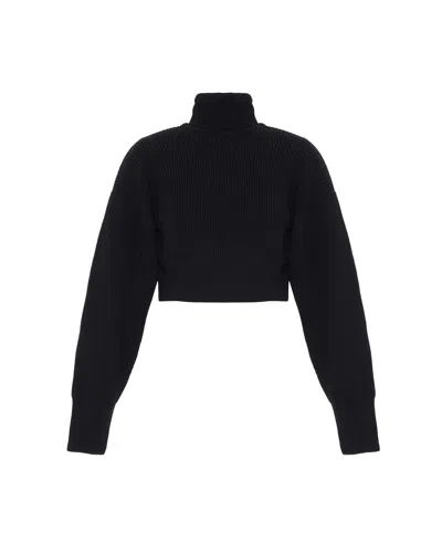 Theo The Label Women's Angelia Cropped Turtleneck Sweater - Black