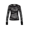 Theo The Label Artemis Fern Lace Long-sleeve Top In Black