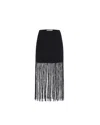Theo The Label Women's Atlas Fringe Layered Mini Skirt - Black In Black