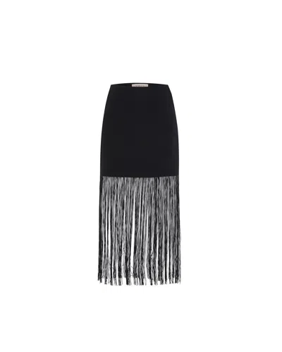 Theo The Label Women's Atlas Fringe Layered Mini Skirt - Black