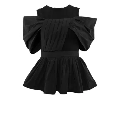 Theo The Label Women's Black Aphrodite Bow Top