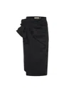 Theo The Label Women's Black Atlas Bow Pencil Skirt In Black