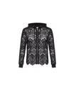 Theo The Label Women's Black Calliope Lace Shrug Hoodie In Black