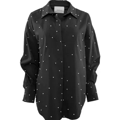 Theo The Label Women's Black Echo Pearly Shirt