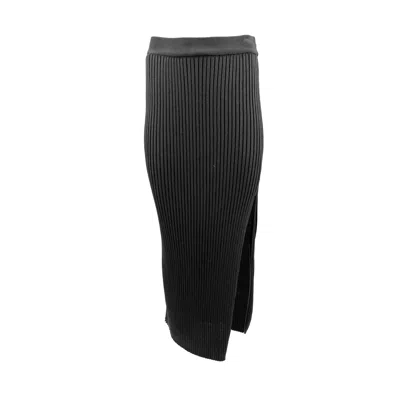 Theo The Label Women's Black Eos Ribbed Maxi Skirt