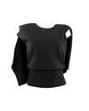 Theo The Label Women's Black Gaia Backless Draped Top In Black