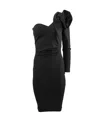 Theo The Label Women's Black Gaia Ruffled One Shoulder Dress In Black