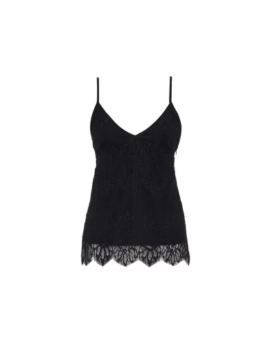 Theo The Label Women's Black / White Calliope Lace Banded Tank