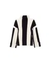 Theo The Label Women's Black / White Minerra Knit Striped Mock Neck In Black/white