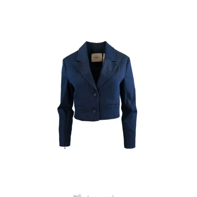 Theo The Label Women's Blue Demeter Cropped Denim Blazer