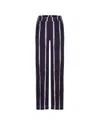 Theo The Label Women's Blue Selena Print Stripe Wide Leg Pant - Future Dusk In Black
