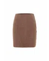 Theo The Label Women's Brown Carme Plush Lace Pull-on Skirt - Cappuccino In Brown