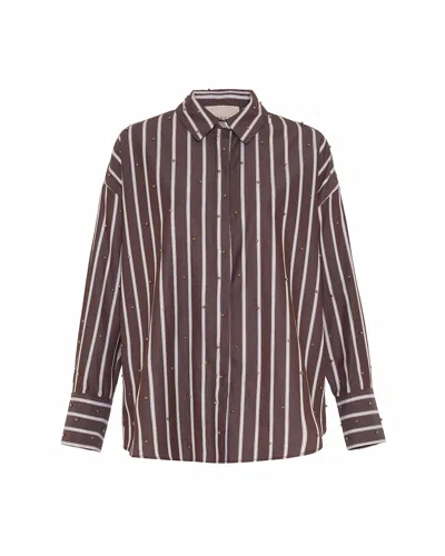 Theo The Label Women's Brown Echo Pearly Shirt - Koffee / Gold