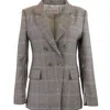Theo The Label Women's Brown Eudora Split Sleeve Sequined Prince Of Wales Jacket - Koffee Bean In Brown