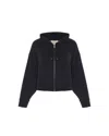 Theo The Label Women's Cleo Cupro Drop Shoulder Hoodie Jacket - Black In Black