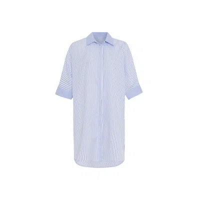 THEO THE LABEL WOMEN'S ECHO BACK BUTTON DOLMAN DRESS - SKY BLUE