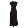 Theo The Label Women's Echo Beaded Belt V-neck Shirtdress - Black In Black/gunmetal