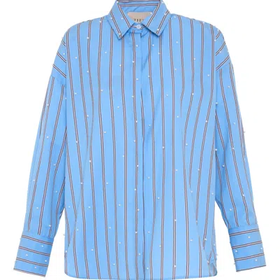 Theo The Label Women's Echo Pearly Shirt - Retro Blue / Pearl