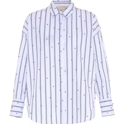 Theo The Label Women's Echo Pearly Shirt - White/ Gunmetal