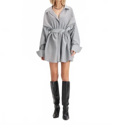 Theo The Label Women's Echo Plaid Fit-and-flare Mini Dress In Black In Gray