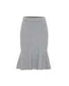 Theo The Label Women's Ersa Shimmer Rib Stripe Tulip Skirt - Grey / Silver In Grey/silver