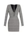 Theo The Label Women's Eudora Sequined Prince Of Wales Mini Dress - Black In Gray