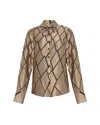Theo The Label Women's Gold Theia Retro Burnout Boyfriend Shirt In Brown