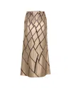 Theo The Label Women's Gold Theia Retro Burnout Maxi Skirt In Neutral