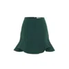 Theo The Label Daphne Scallop Flounce Skirt In Arctic Moss In Green