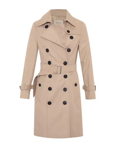 Theo The Label Women's Grey Chloe Trapunto Trench Coat In Sustained Grey