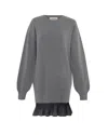 Theo The Label Women's Grey Ersa Shimmer Hem Sweatshirt Dress In Grey