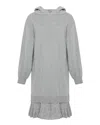 Theo The Label Women's Grey Nomia Pleated Hem Hoodie Dress In Grey